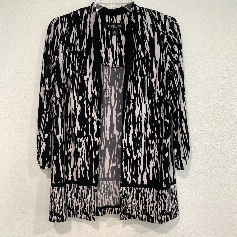 Perceptions Open Front Blazer Top Light Jacket 10